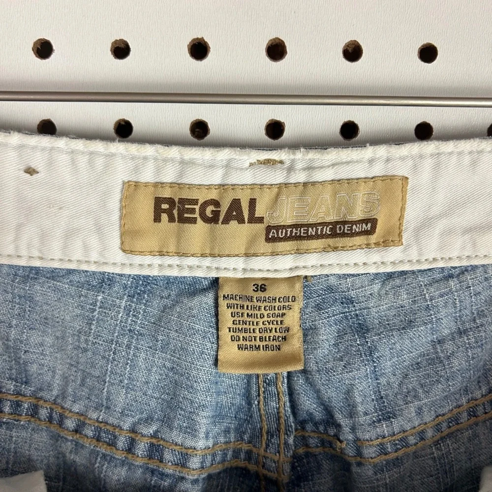 Regal Jeans Blue Denim Carpenter Shorts 34 Baggy Y2K Hip Hop Skater Light Wash